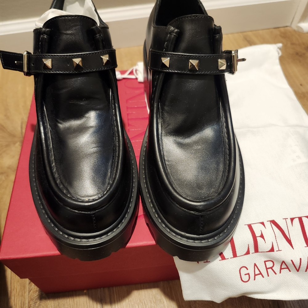 Valentino Garavani Black Studded Leather Mary Jane Clogs